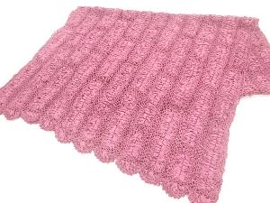 リボン刺繍縞模様ショール